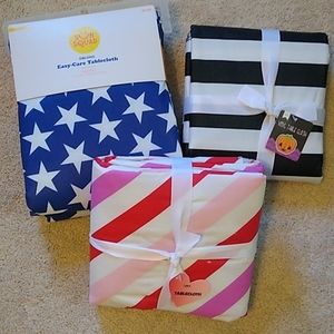 Holiday Vinyl Tablecloths (Set of 3).  Halloween, 4th of July, and Valentine's.
